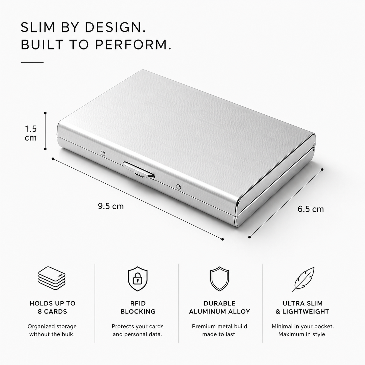 Always level up Metal wallet (silver)