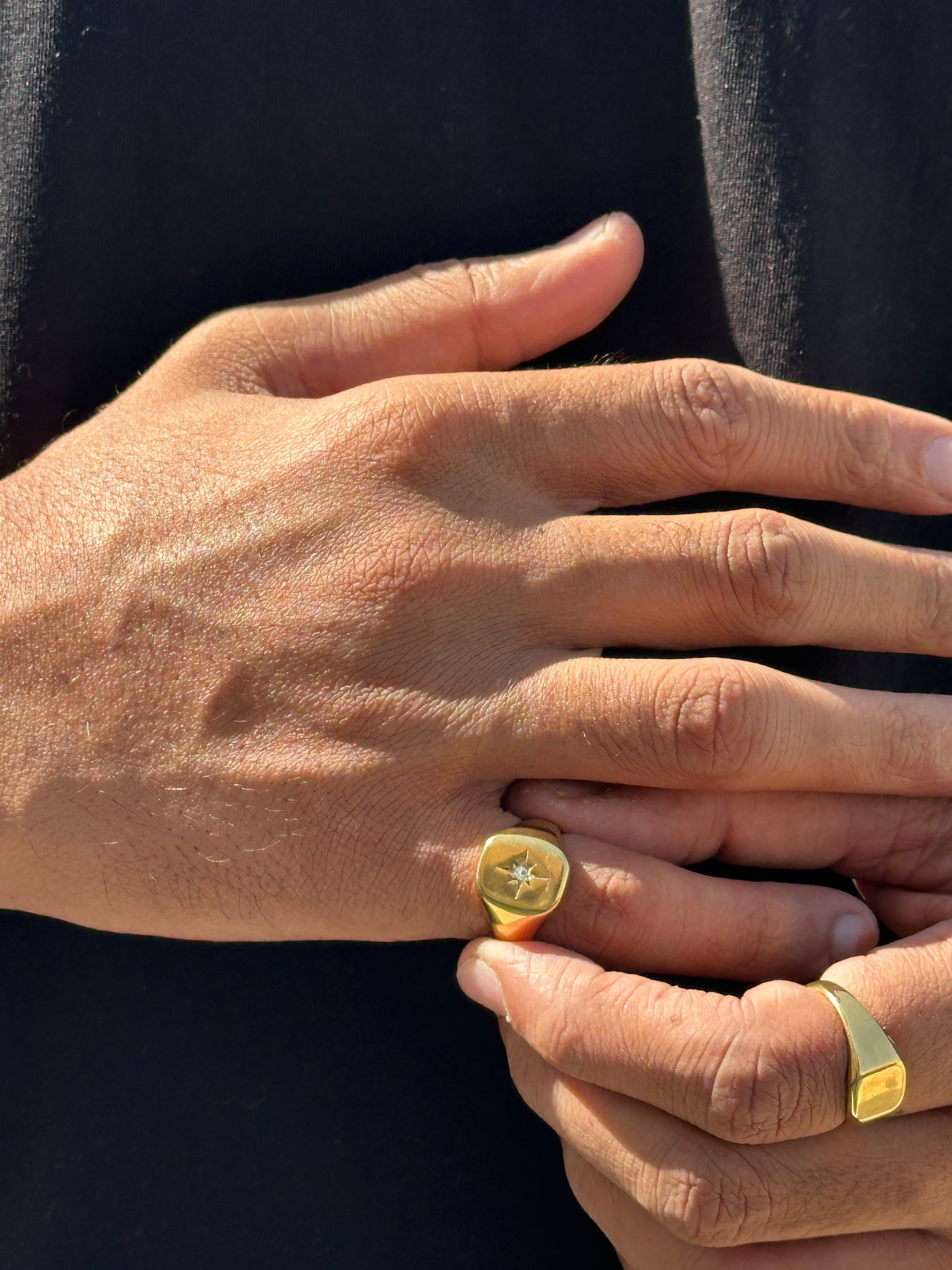 Gold star ring