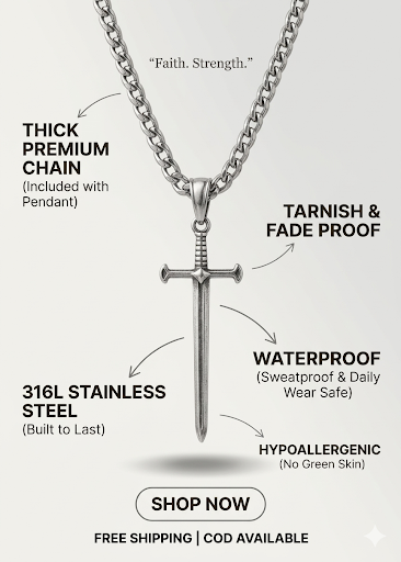 Sword Cross Pendant ✝️ Limited edition (comes with the chain )