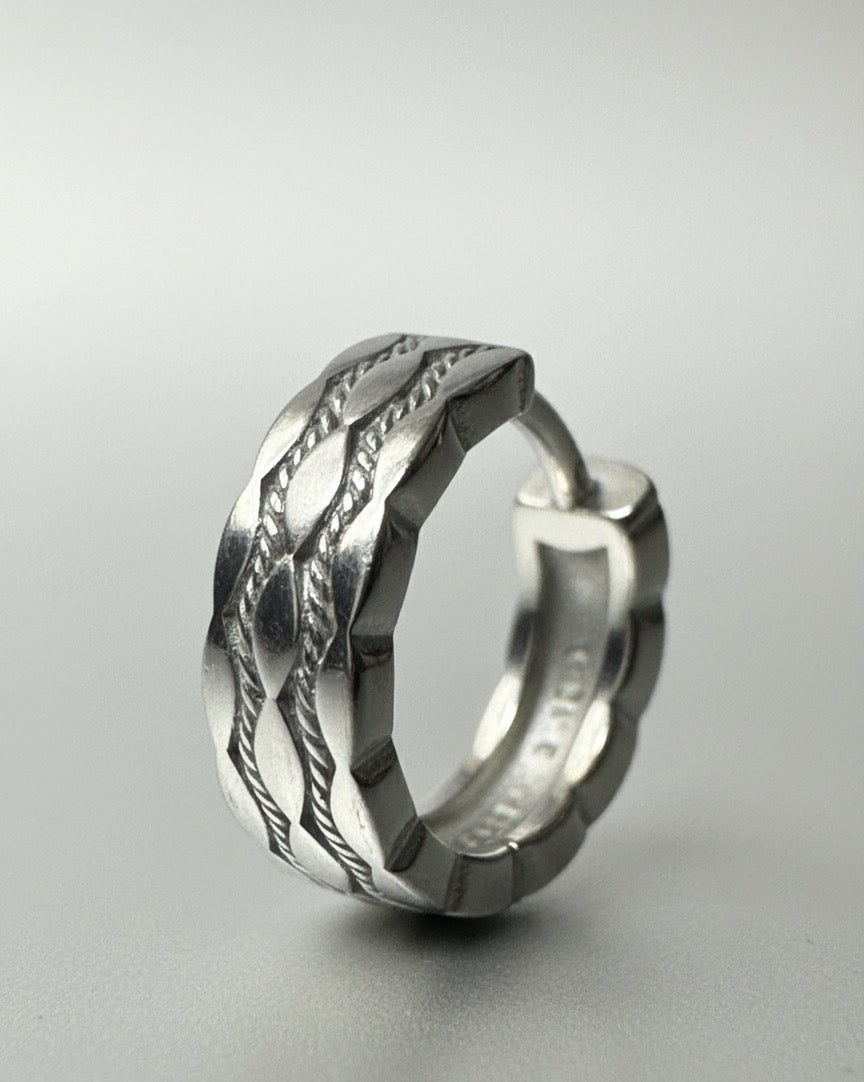 Textured real Silver Hoops (92.5)