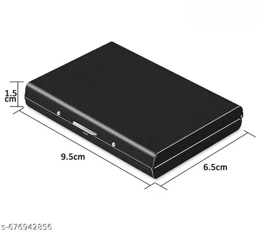 Classic Metal Wallet Black - slim lightweight fits in pocket