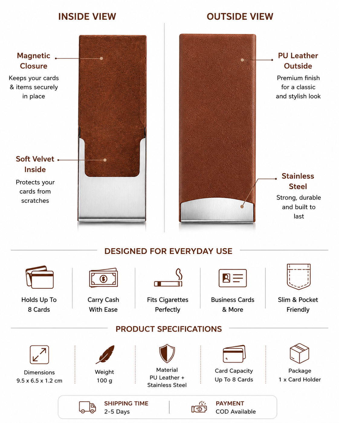 Card Holder Brown only for Cards( wink wink 😜 )