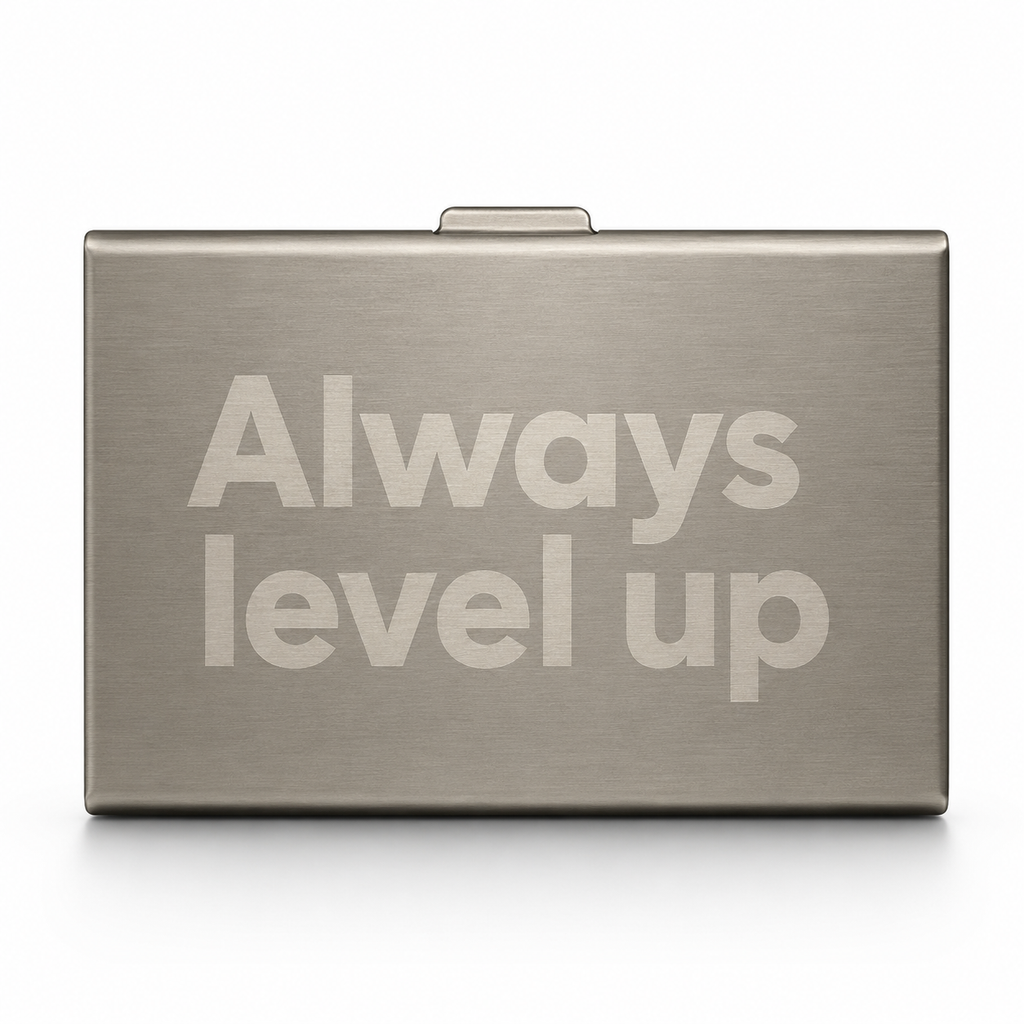 Always level up Metal wallet (silver)