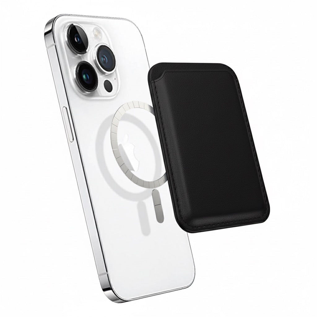 The secure magsafe leather wallet (black)